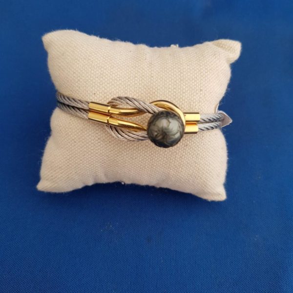 Black Pearl Bracelet - Reef knot