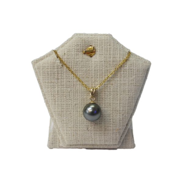 Pearl pendant jewelry on gold chain with matching brooch, vintage style, islandcraft.com.