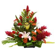 Romance Flava flower arrangement made in Rarotonga